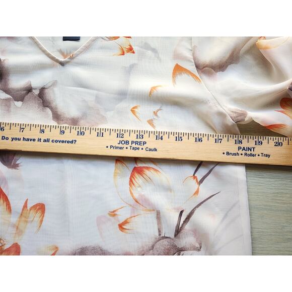 TOP/BLOUSE-CHICO'S-Traveler's Collection-Sheer-V-Neck-3/4 Sleeves-Size 1/SMALL - Picture 7 of 14